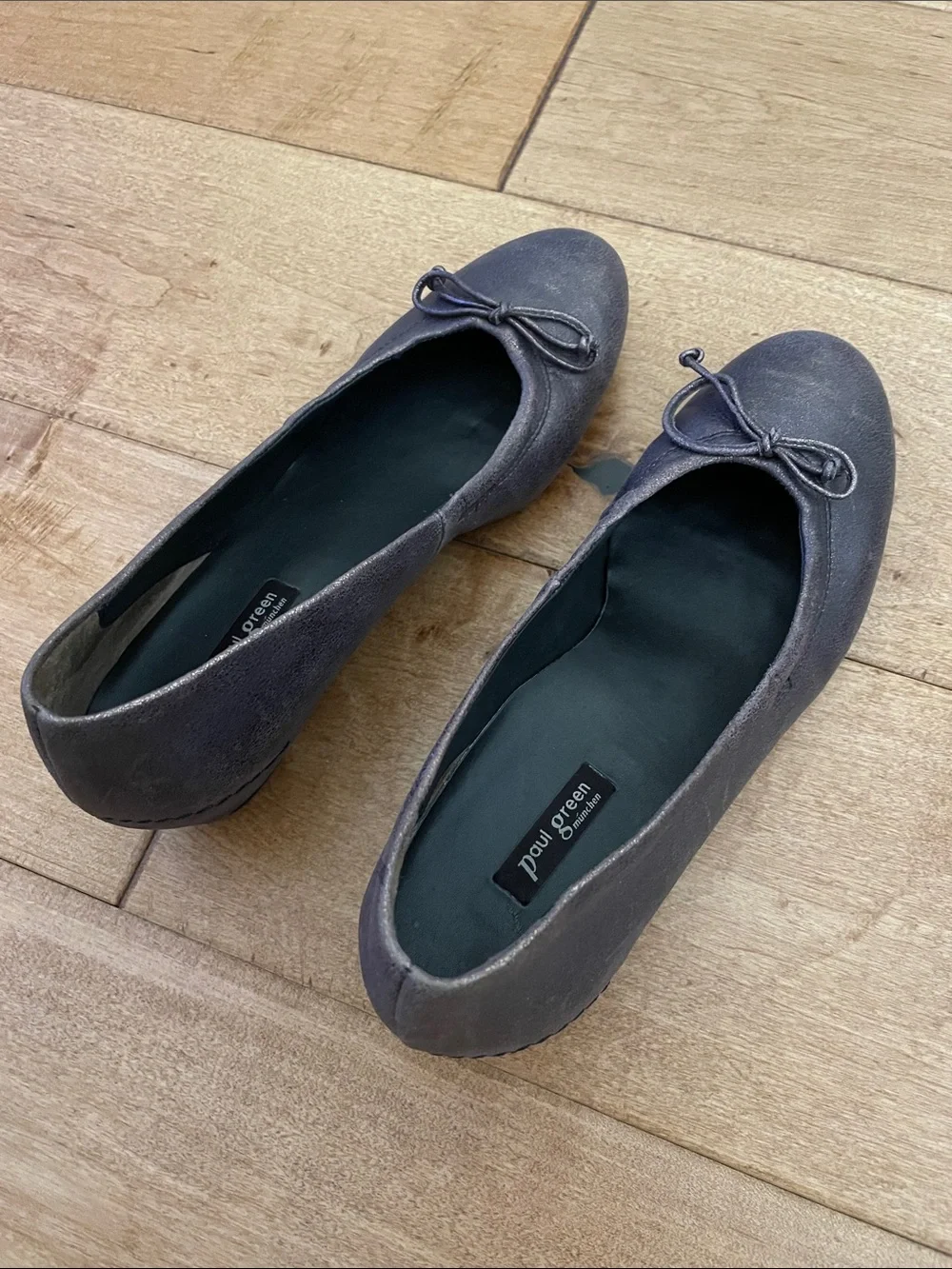 Paul Green Shimmery Pewter Ballet wedges
